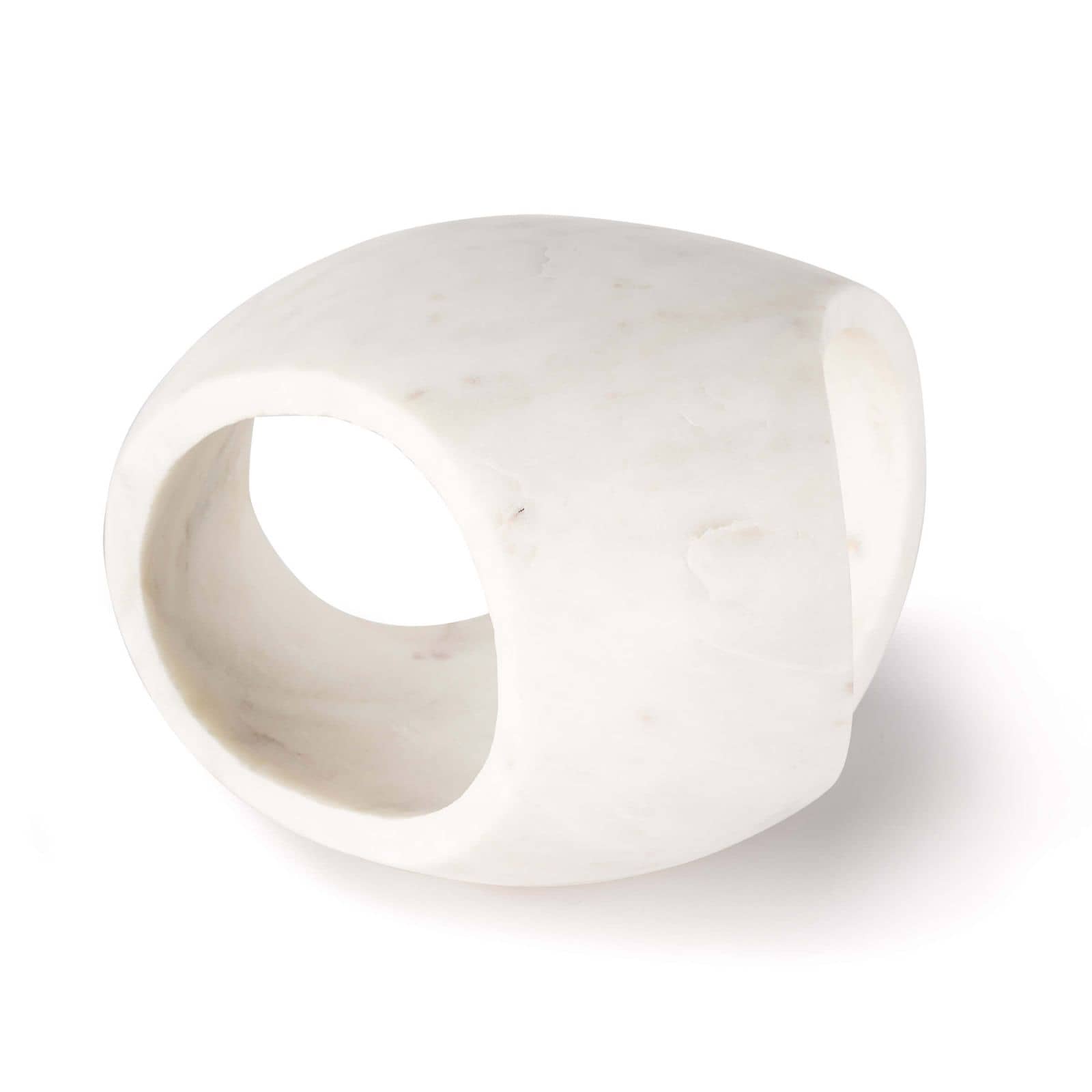 Elegant So-Cal styled hand carved white marble sculpture