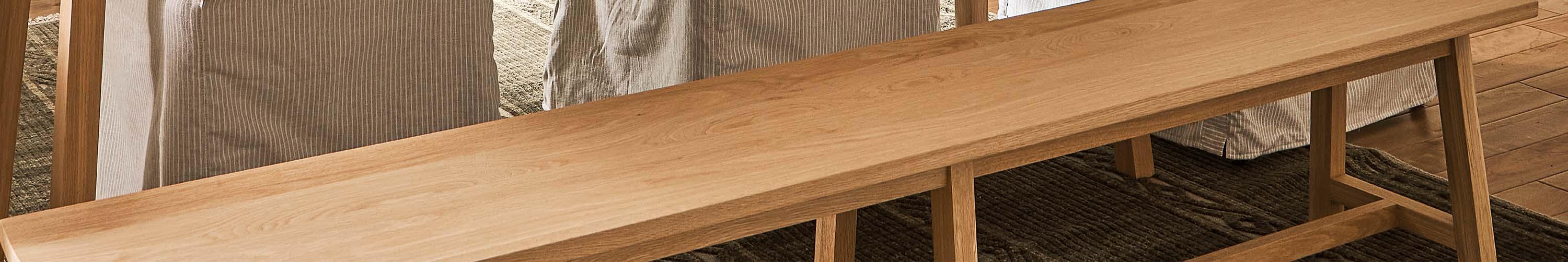 Wood dining room bench