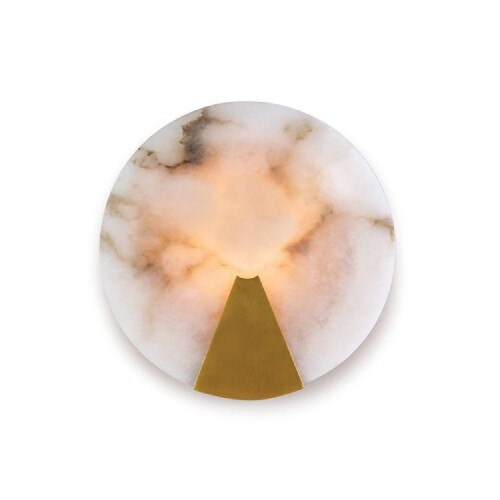 Natural alabaster sconce with natural brass