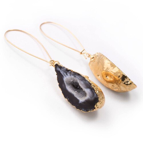Geode gold plated earrings