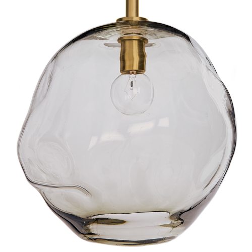 Molten glass pendant with natural brass fitting