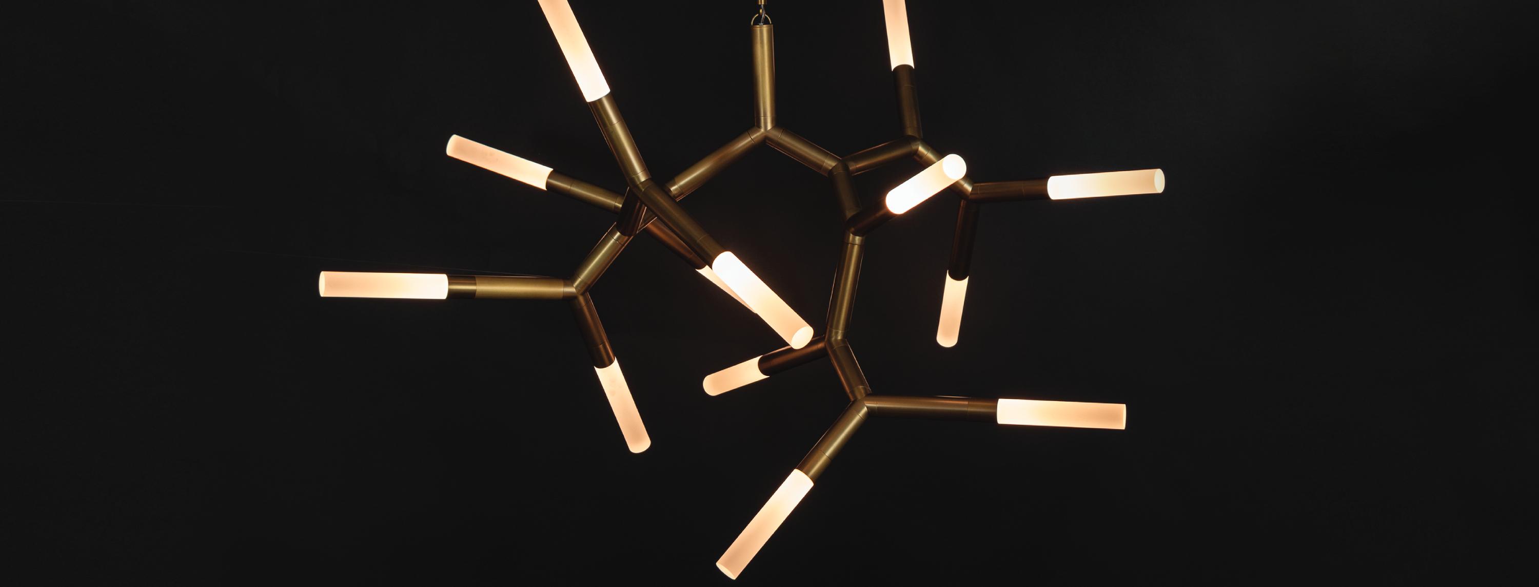 Brass and integrated led chandelier