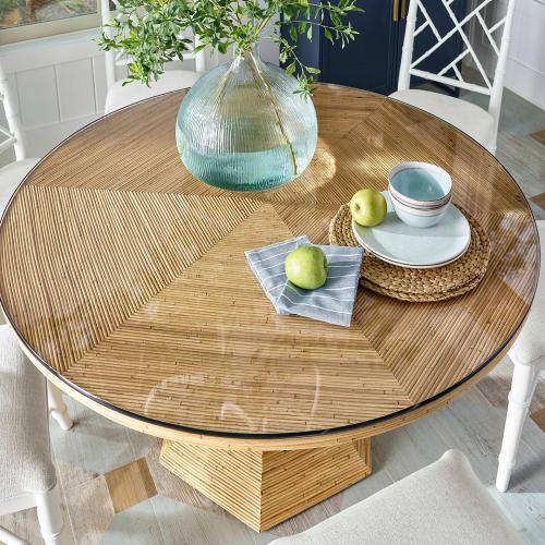 wicker dining room table with glass top