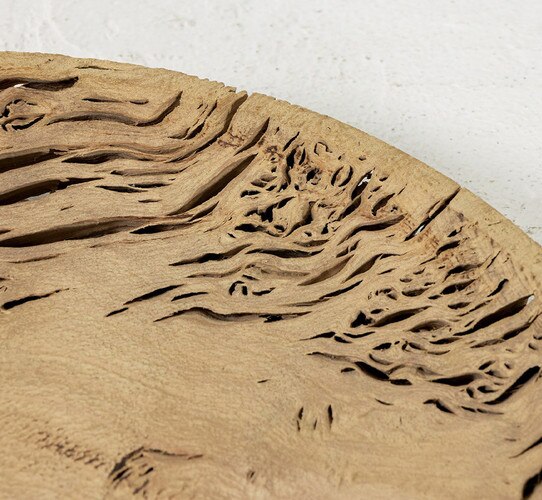 Natural variation of wood in a wooden tray