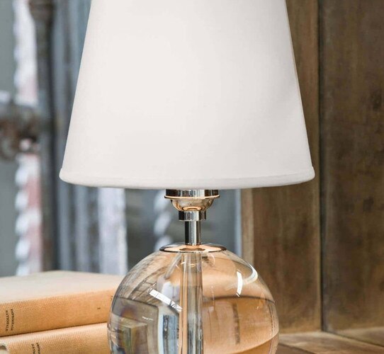Crystal mini lamp with polished nickel core
