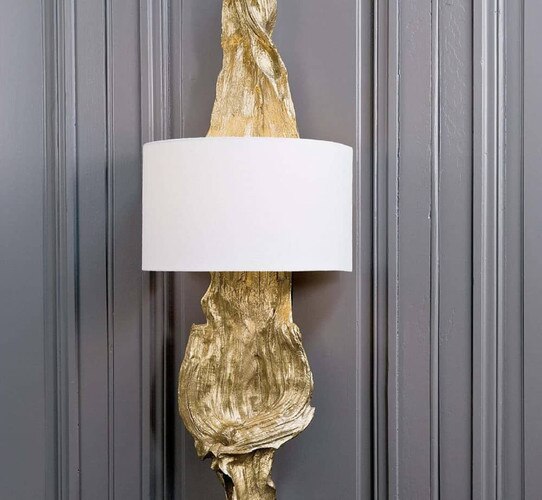 Antique gold leaf driftwood sconce