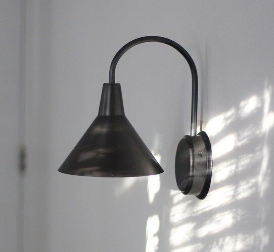 Black down facing wall sconce