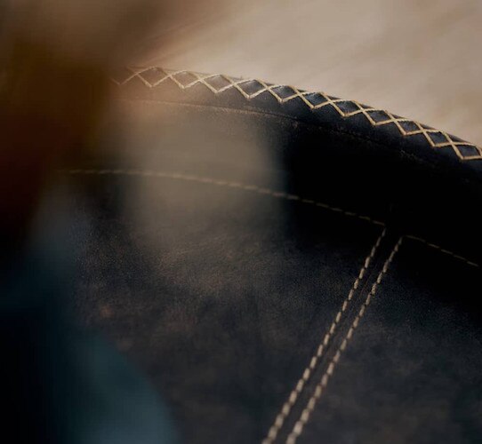 Closeup shot of a leather tray