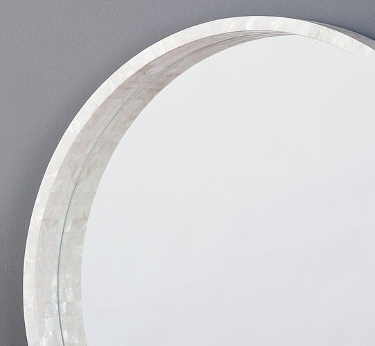 Mother of pearl round mirror