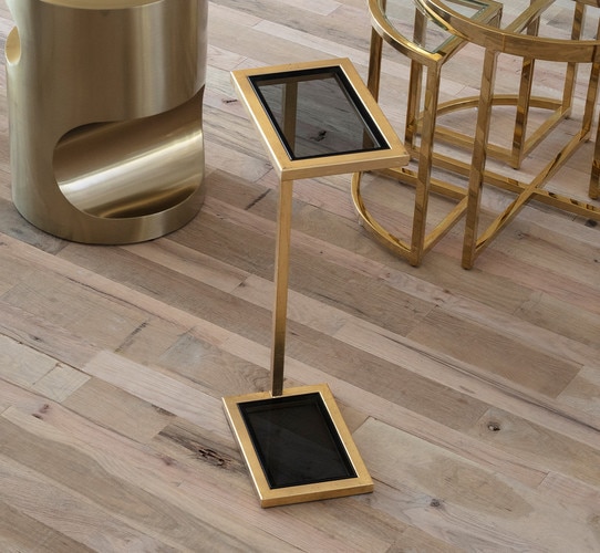 Small black and brass drink table