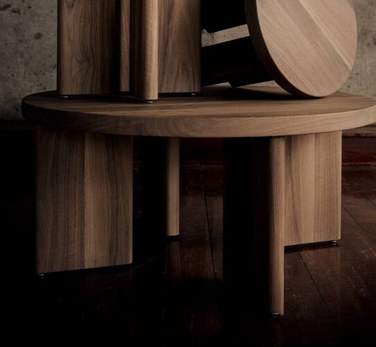 Walnut circular coffee table