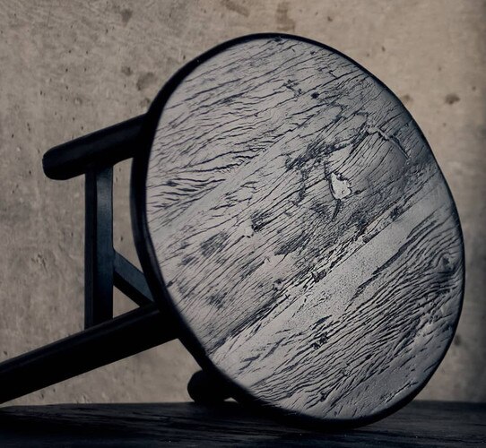 Black wood side table