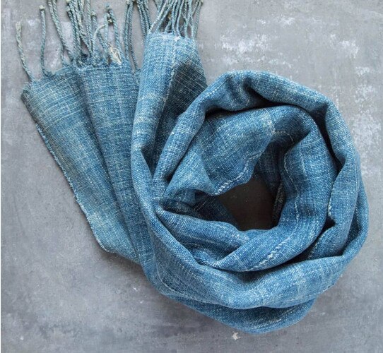Denim indigo scarf
