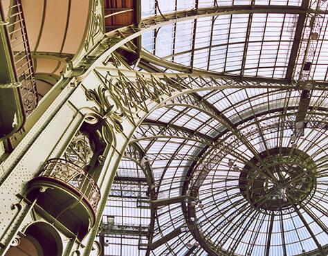 The ceiling of the Grand Palais in Paris, France