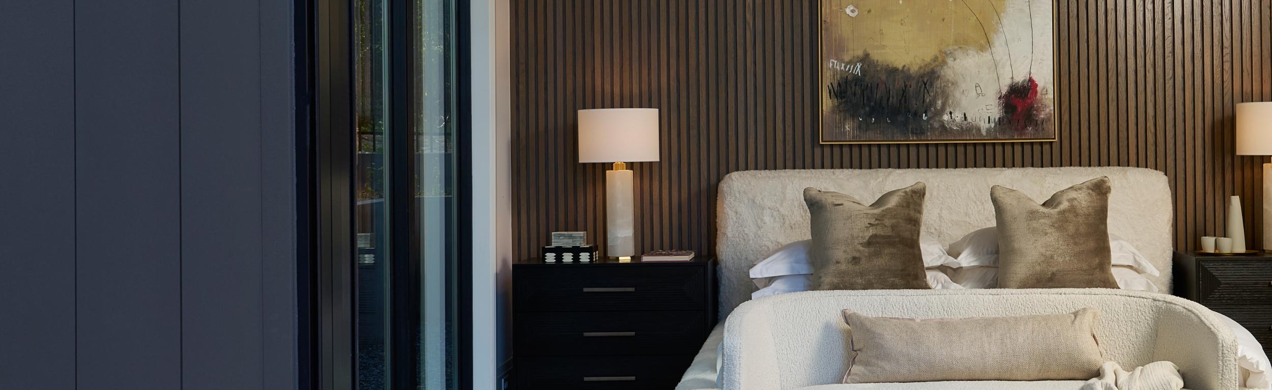 Two scalloped green table lamp shade