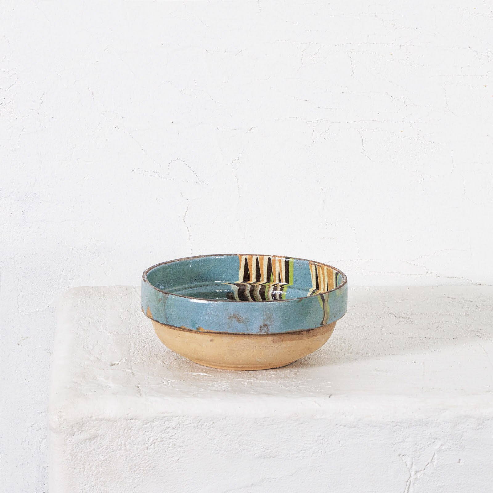 Blue marbelized bowl