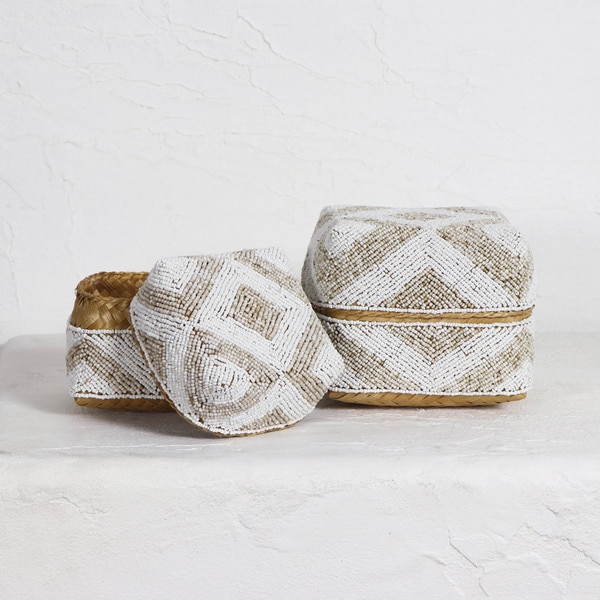 Small Bali Beaded Baskets Small Bali Beaded Baskets