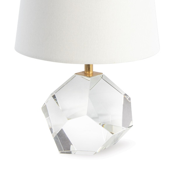 Lite Accents Sky Blue Leaded Crystal Lamp Finial – Faceted Ball, Brass Base