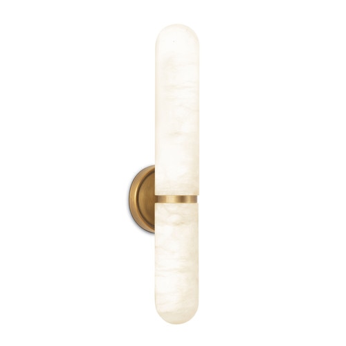 Natural alabaster stone sconce with natural brass