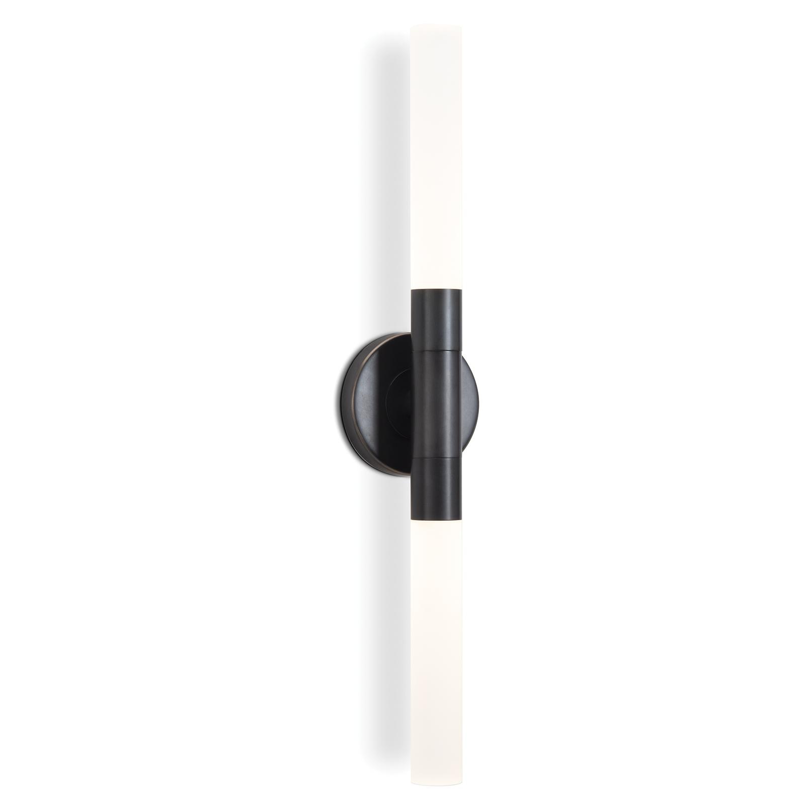 Double edged sconce with frosted acrylic bulbs