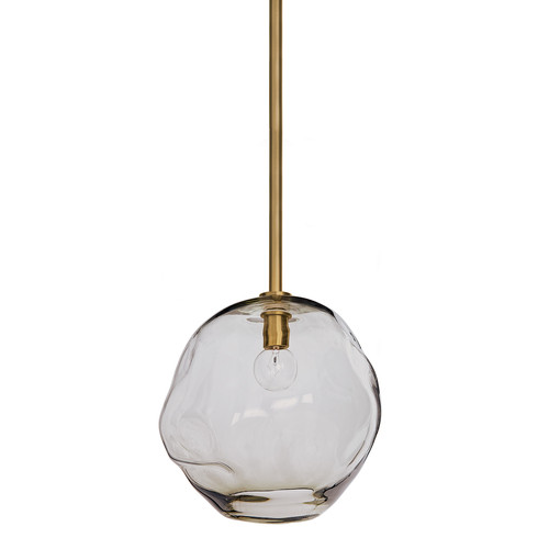 Molten glass pendant with natural brass fittings