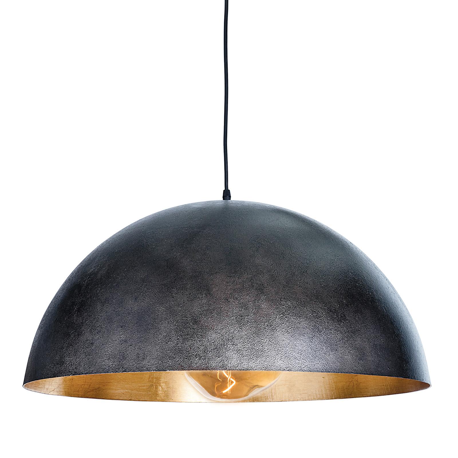 Black dome shaped pendant ceiling light