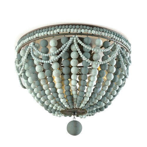 Wood Beaded Semi Flush Mount | Regina Andrew