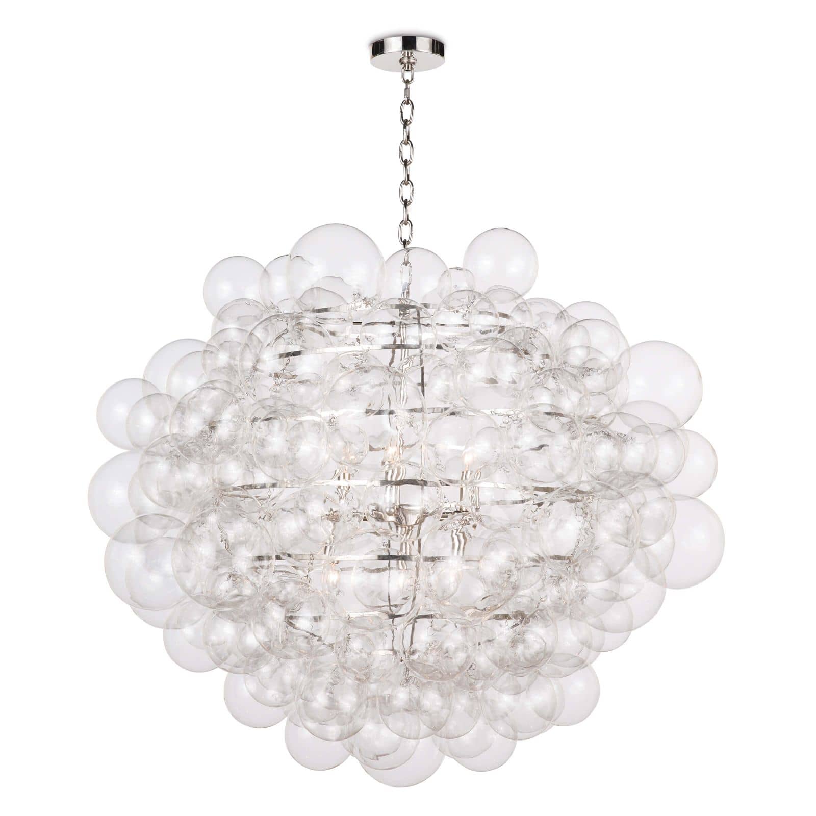 Bold chandelier featuring hundreds of glass balls in varying sizes