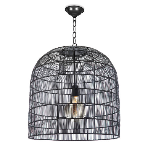 Woven metal pendant with a oil rubbed bronze finish