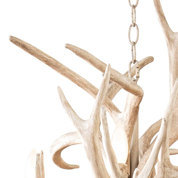 Rustic Deer Horn Chandelier Lodge Retro Resin Antler Pendant Lamp Ceiling Light | UK