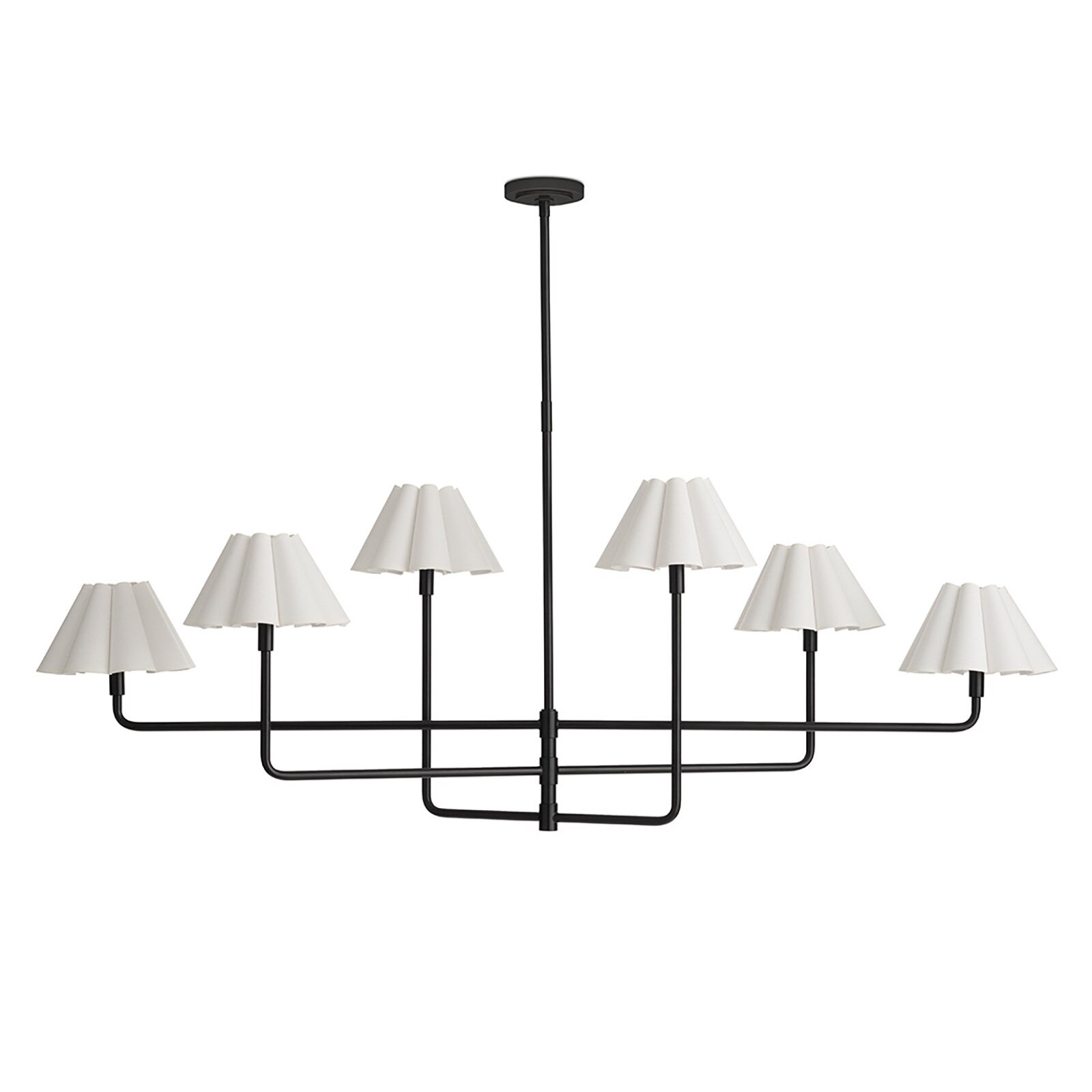 Polly Black Metal Chandelier with White Shade | Regina Andrew Detroit, image size:1600x1600