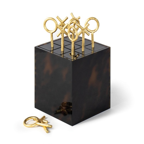 faux tortoise shell tic tac toe block