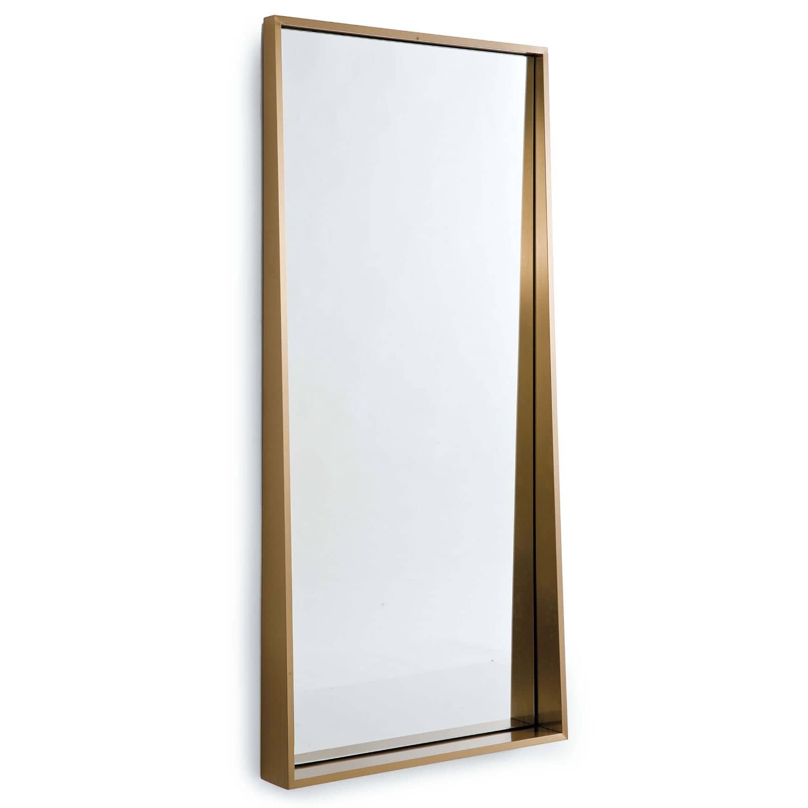 Recessed bold natural brass mirror