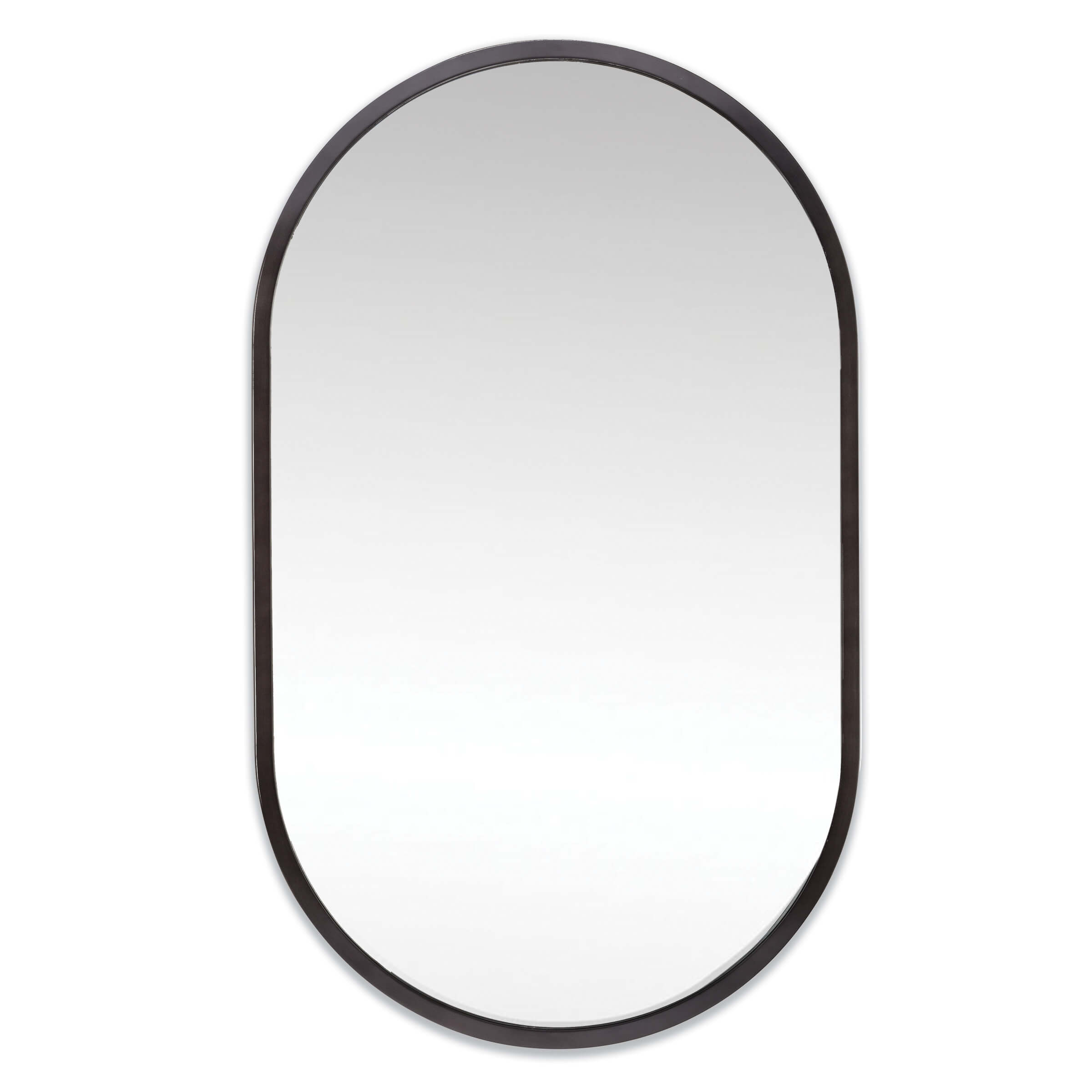 Arched oval black bold mirror