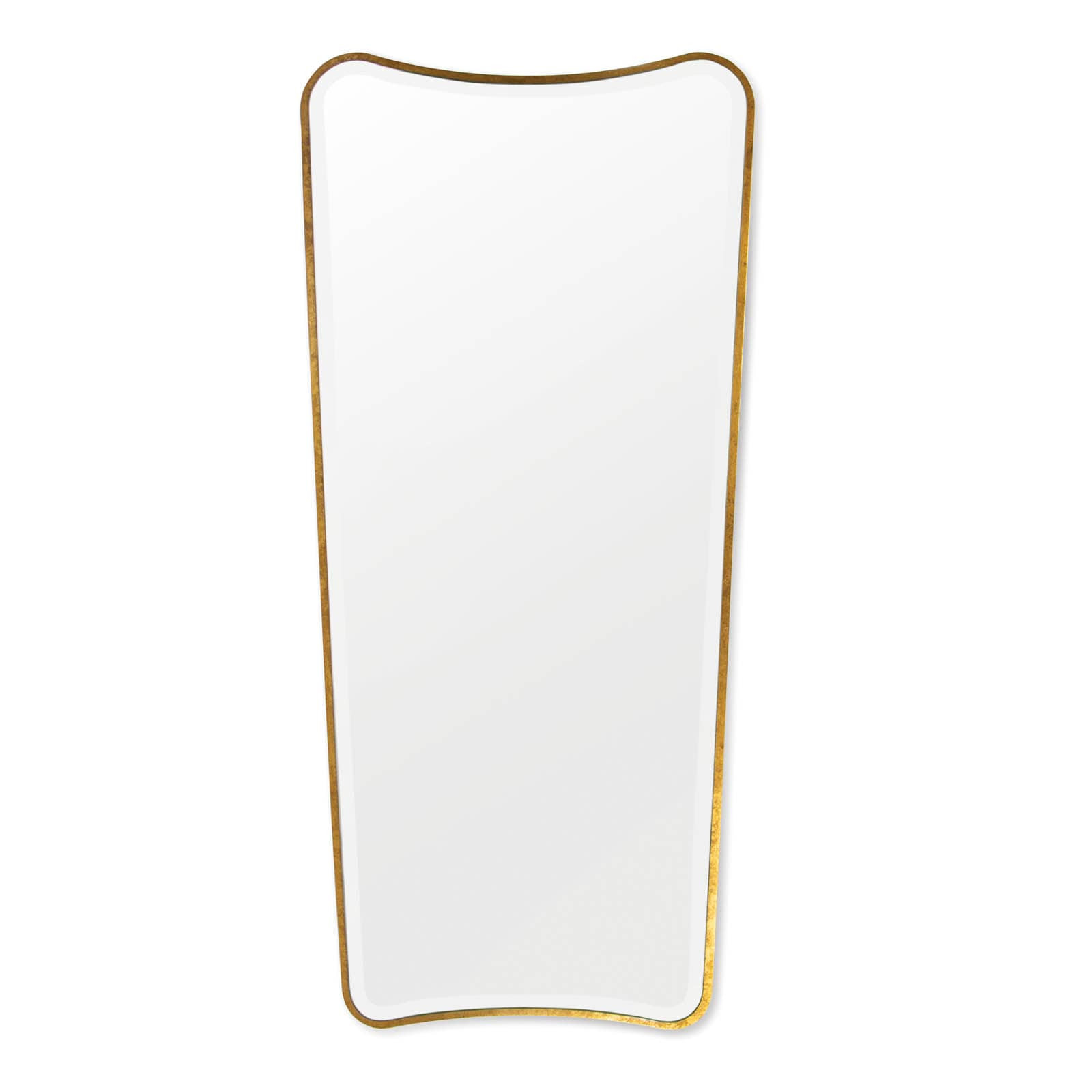 Art-Deco simply curved gold-plated wall mirror