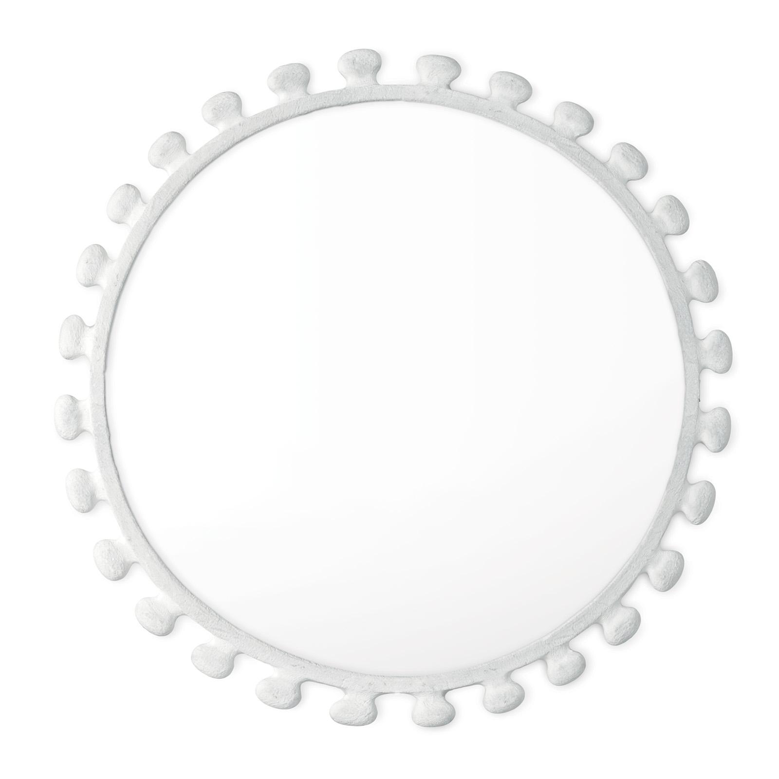 Modern eclectic metal mirror with matte white border
