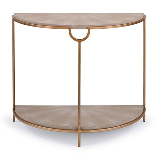 Vogue Shagreen Demilune Console Regina Andrew