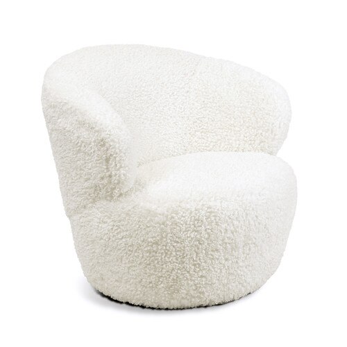 Modern Faux wool swivel chair