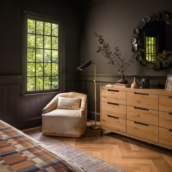 dark wood dresser drawers Crescent Four Drawer Bureau Walnut